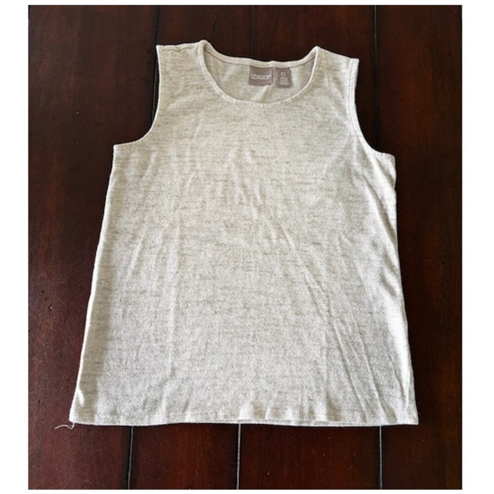 Chico’s Size 0 XS Beige Sleeveless Top Lightweight Knit Neutral Layering Top